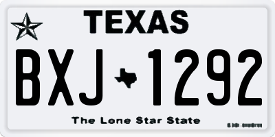 TX license plate BXJ1292
