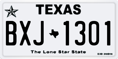 TX license plate BXJ1301