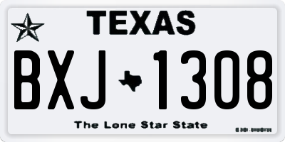 TX license plate BXJ1308