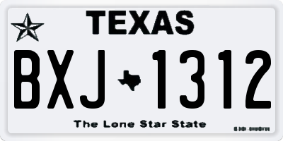 TX license plate BXJ1312