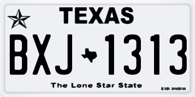 TX license plate BXJ1313