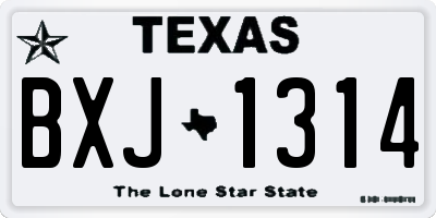TX license plate BXJ1314