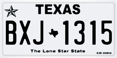 TX license plate BXJ1315