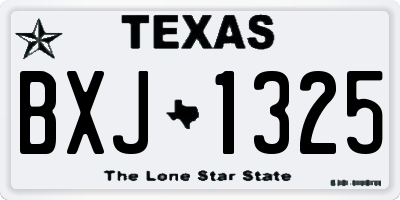 TX license plate BXJ1325