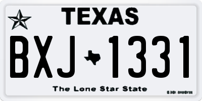 TX license plate BXJ1331