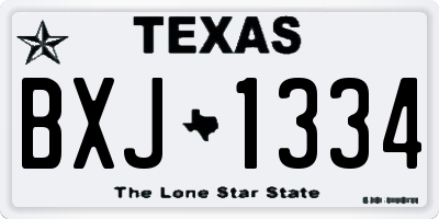 TX license plate BXJ1334