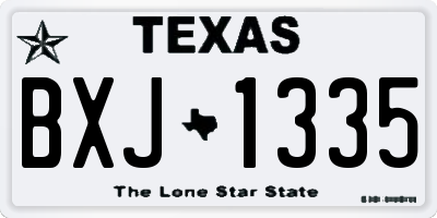 TX license plate BXJ1335