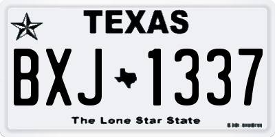 TX license plate BXJ1337