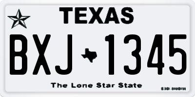 TX license plate BXJ1345