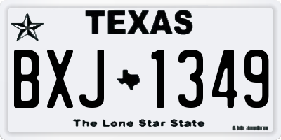 TX license plate BXJ1349