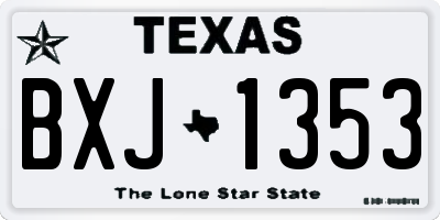 TX license plate BXJ1353
