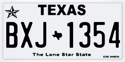 TX license plate BXJ1354