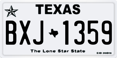 TX license plate BXJ1359
