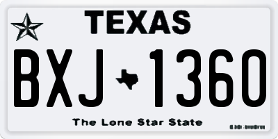 TX license plate BXJ1360