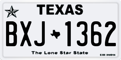 TX license plate BXJ1362