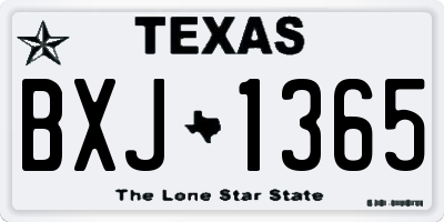 TX license plate BXJ1365