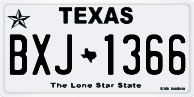 TX license plate BXJ1366
