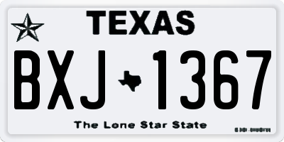 TX license plate BXJ1367