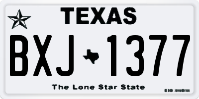 TX license plate BXJ1377