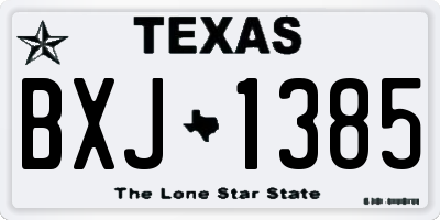 TX license plate BXJ1385
