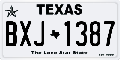 TX license plate BXJ1387