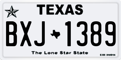 TX license plate BXJ1389
