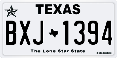 TX license plate BXJ1394