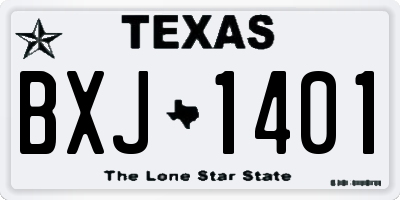 TX license plate BXJ1401