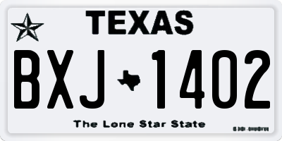 TX license plate BXJ1402