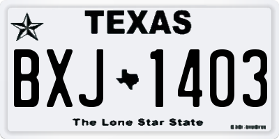 TX license plate BXJ1403