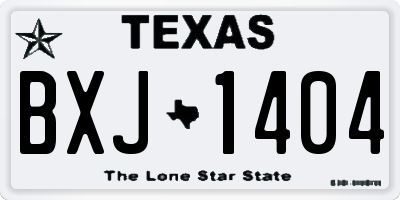TX license plate BXJ1404