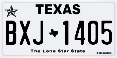 TX license plate BXJ1405
