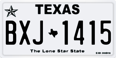 TX license plate BXJ1415