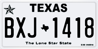 TX license plate BXJ1418