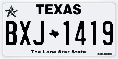 TX license plate BXJ1419