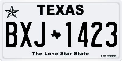 TX license plate BXJ1423