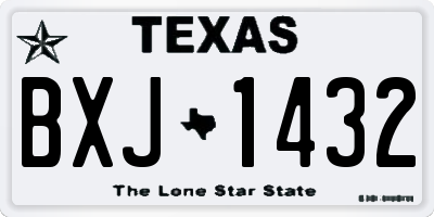 TX license plate BXJ1432