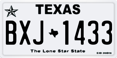 TX license plate BXJ1433