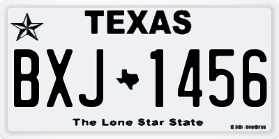 TX license plate BXJ1456