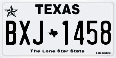 TX license plate BXJ1458