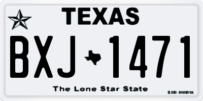 TX license plate BXJ1471