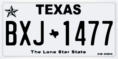 TX license plate BXJ1477