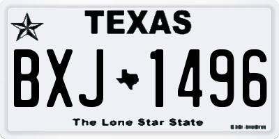 TX license plate BXJ1496