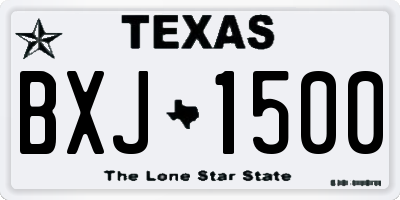 TX license plate BXJ1500