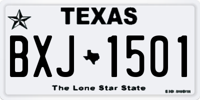 TX license plate BXJ1501