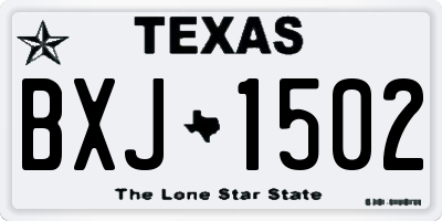 TX license plate BXJ1502