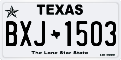 TX license plate BXJ1503