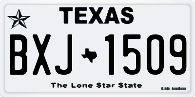 TX license plate BXJ1509