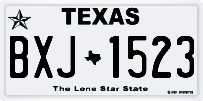 TX license plate BXJ1523