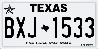 TX license plate BXJ1533
